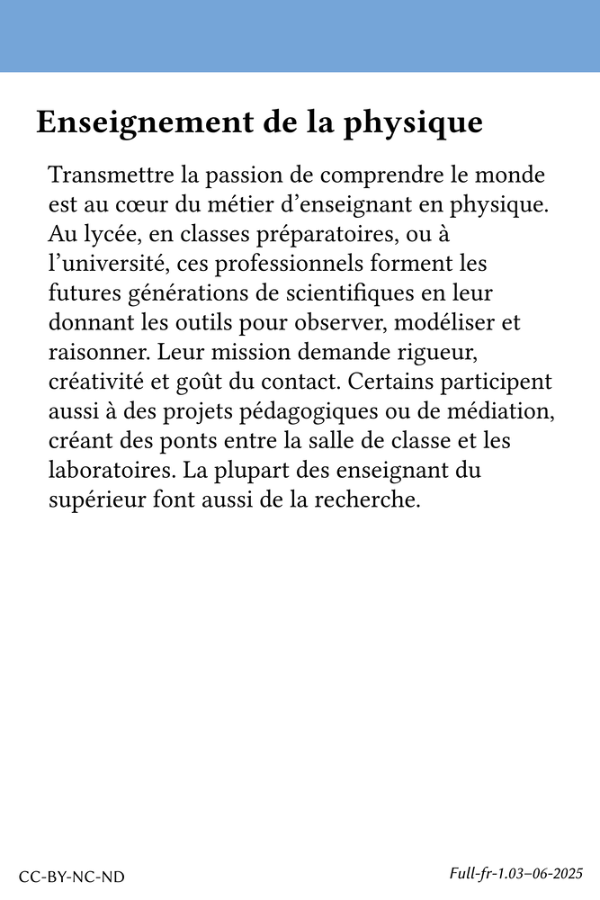 Les métiers de la recherches